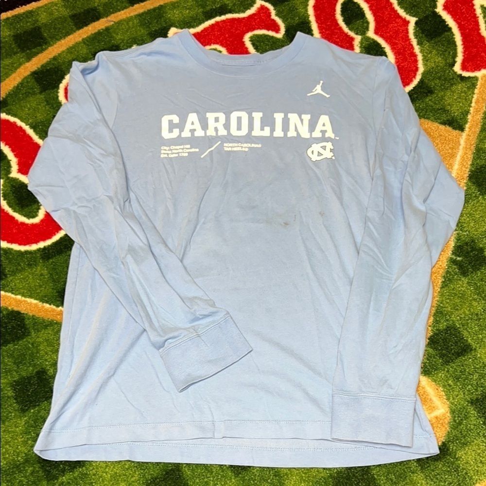 Nike Jordan University of North Corolina UNC Tar Heels Long Sleeve T-Shirt Large